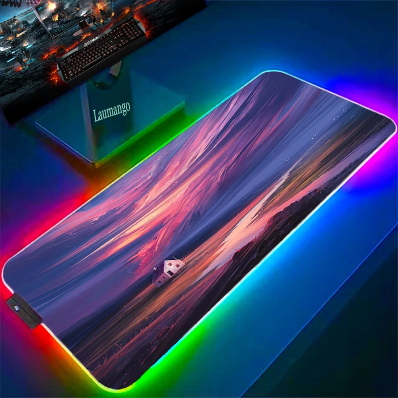 stitch painting rgb large anime mouse pad gamer desk mat pc gaming accessories deskmat mousepad carpet mats keyboard laptops xxl free global shipping