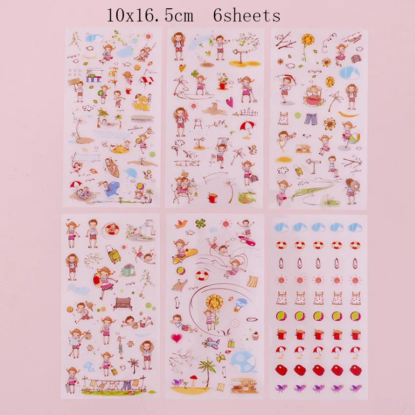 Childhood 6 листов/упаковка Различные стили для домашних животных DIY Детская Наклейка украшение для животных дневник наклейка s офисные школьные принадлежности - Цвет: Childhood