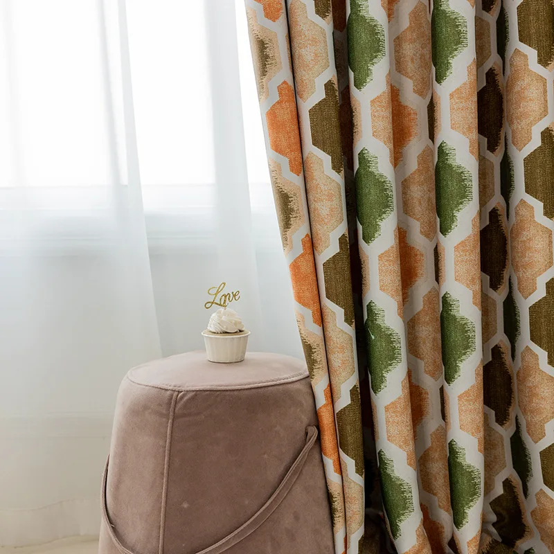 Геометрические высокоточные занавески с принтом для гостиной спальни затенение