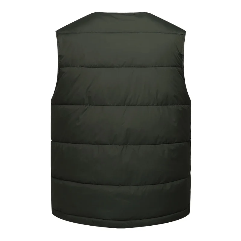 Сезон осень-зима Мужская хлопковая тёплая жилетка мужская куртка без рукавов с