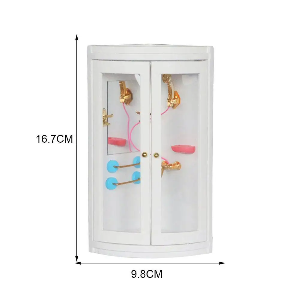 

1set Miniature 1:12 Dollhouse Miniature Furniture Simulation White Bathroom Shower Room New 1/12 For Doll House Decoration