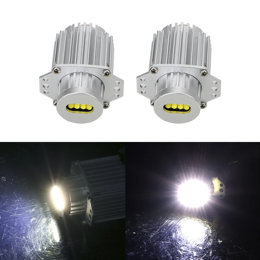 

2Pcs/set 80W LED Angel Eyes Lights White Marker Lamp Super Bright Bulb Non Xenon Headlight For BMW E90 3 Series 325i 328i 330i