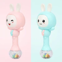 2020 cute rabbit shaped baby infants music light shaking rattle hand bell toy gift
