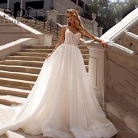 sodigne princess wedding dress 2021 sweetheart glitter shiny tulle boning sexy backless wedding gowns bridal dress