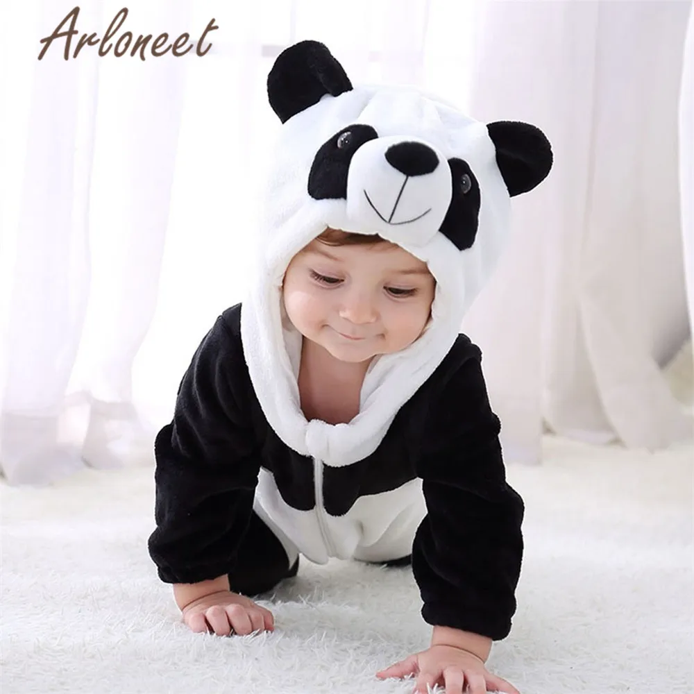 ARLONEET мультфильм пальто Новорожденные девочки зимнее комбинезон животное панда с