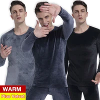 double sided plus velvet mens thermal underwear autumn winter soft long johns for man solid warm male fall clothes thermal sets