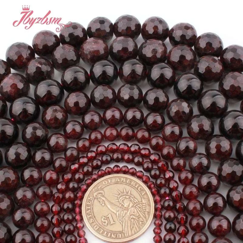 Граненые гладкие круглые бусины с монетами 4 6 8 10 мм из натурального камня для