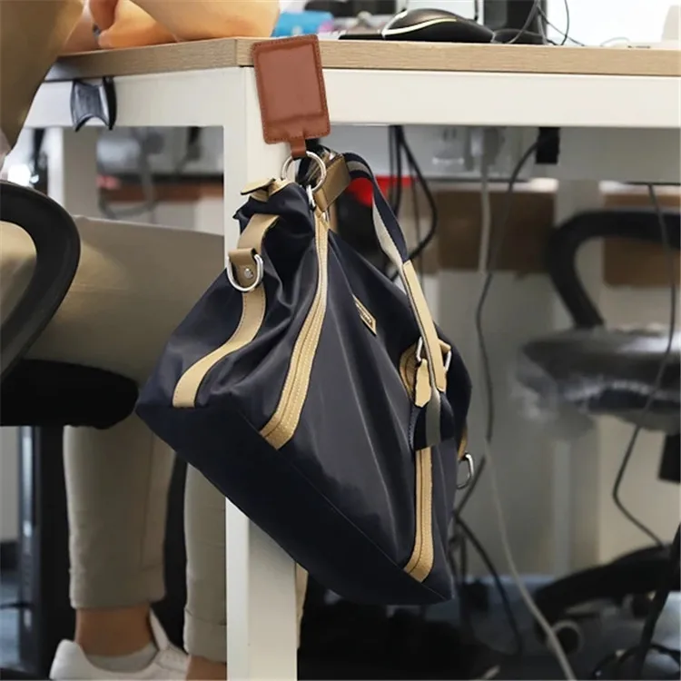 Gancho magn&eacute;tico de cuero para colgar llaves, bolso de mano antip&eacute;rdida para escritorio, bolso de pared port&aacute;til, gancho de escritorio de oficina-2