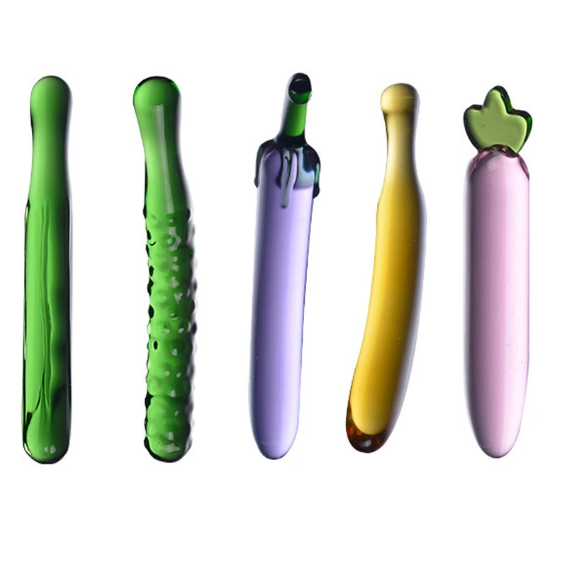 Стеклянная Анальная пробка банан фаллоимитатор искусственный пенис баклажан