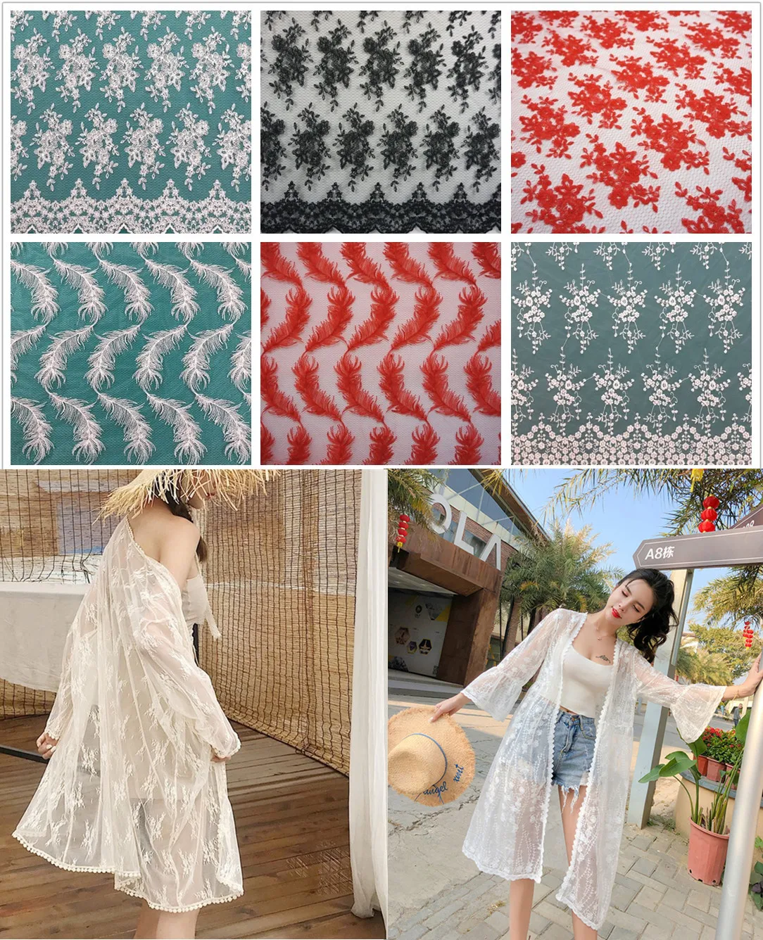 Мелкий разбитый цветок Водорастворимая Ткань выдолбленная Прозрачная Чистая