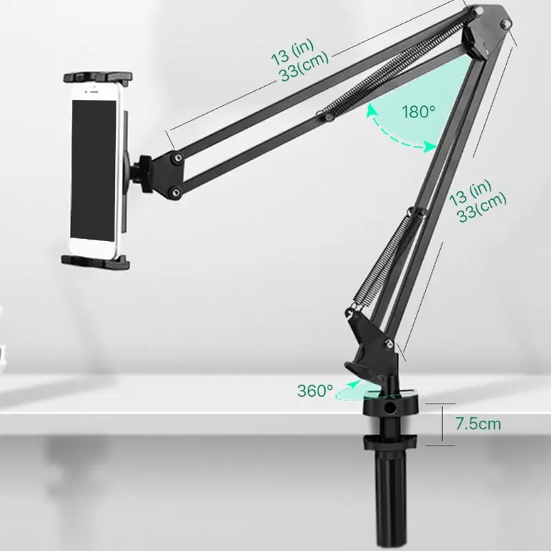 

Держатель для планшетов складной с длинной рукояткой и вращением на 360 градусов
