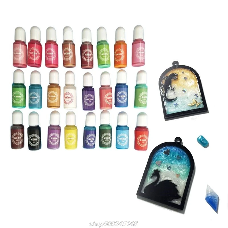

24 Pcs/set Crystal Epoxy Pigment UV Resin Dye DIY Jewelry Colorant Art Crafts Coloring Toning Mixing Liquid A10 21 Dropship