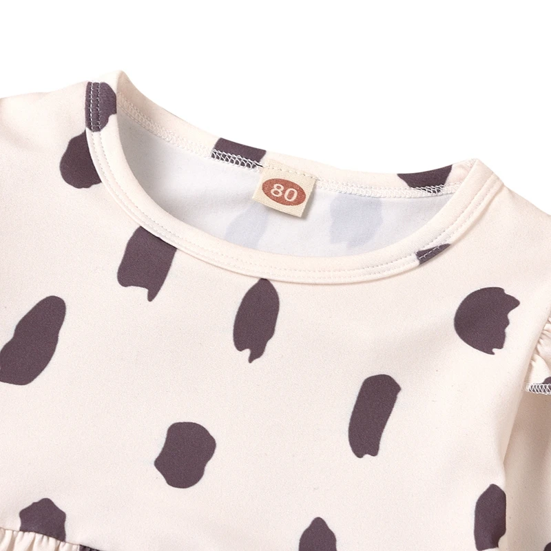 

Bobora2021 Spring Summer Girls Princess Dress Cotton Polka Dot Dresses Long Sleeve Print Floral Party Dress Infant Dress Costume