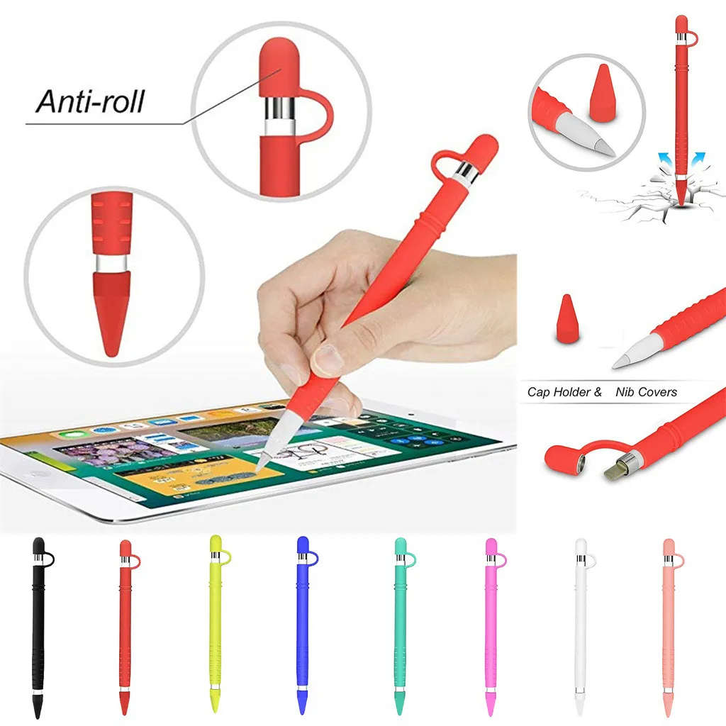 Цветной 1 шт. Мягкий силиконовый чехол для Apple Pencil совместимый с iPad Tablet стилус