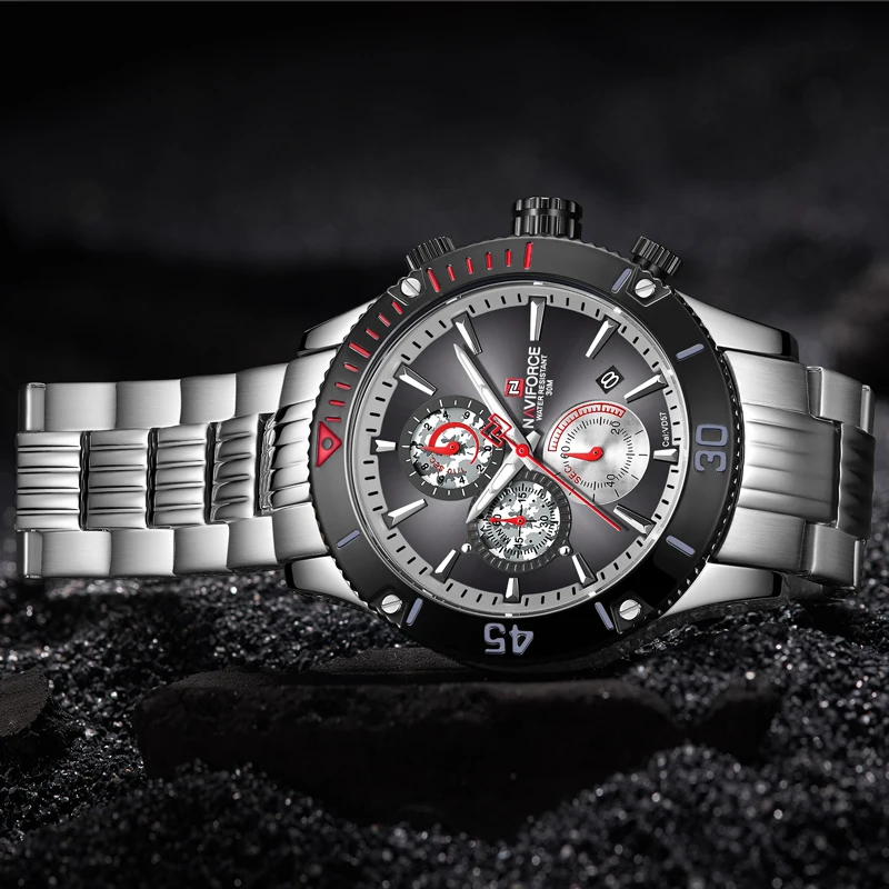 

Top Luxury Brand NAVIFORCE Men Watch Fashion Stainless Steel Mens Quartz Watches Male Military Sport Waterproof Wristwatches