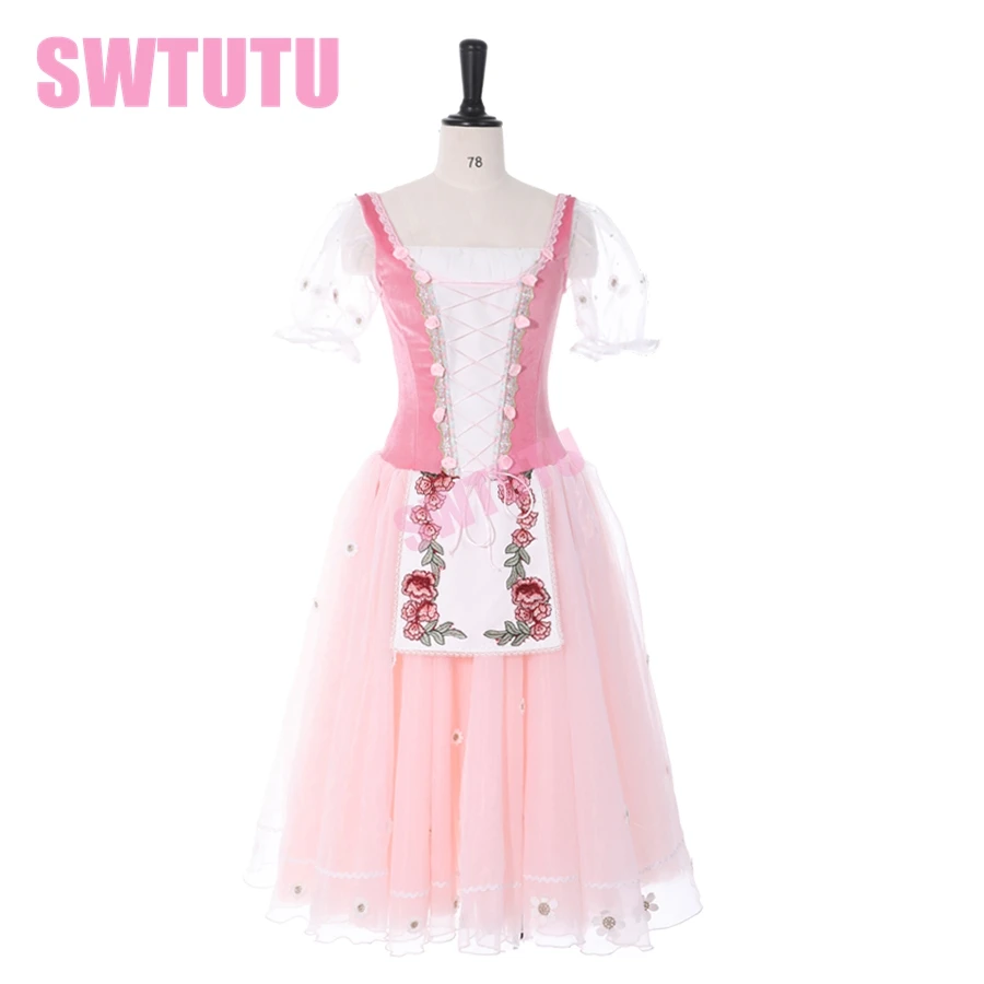 Розовое балетное платье-пачка для девочки-крестьянки горничной Романтическое