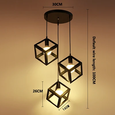 D Disc plate style Винтаж 3 головы сочетание черный Кованое железо подвесной светильник E27 220V 110V свет для кухни гостиной спальни коридор, Ресторан - Цвет корпуса: D Disc plate style