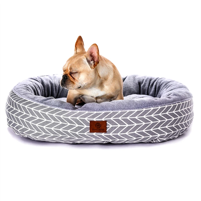 

Soft Comfy Lounger Dog Bed Pet Bed Solid and Printed Color Dog Bed Pet Bed With Plush Fleece