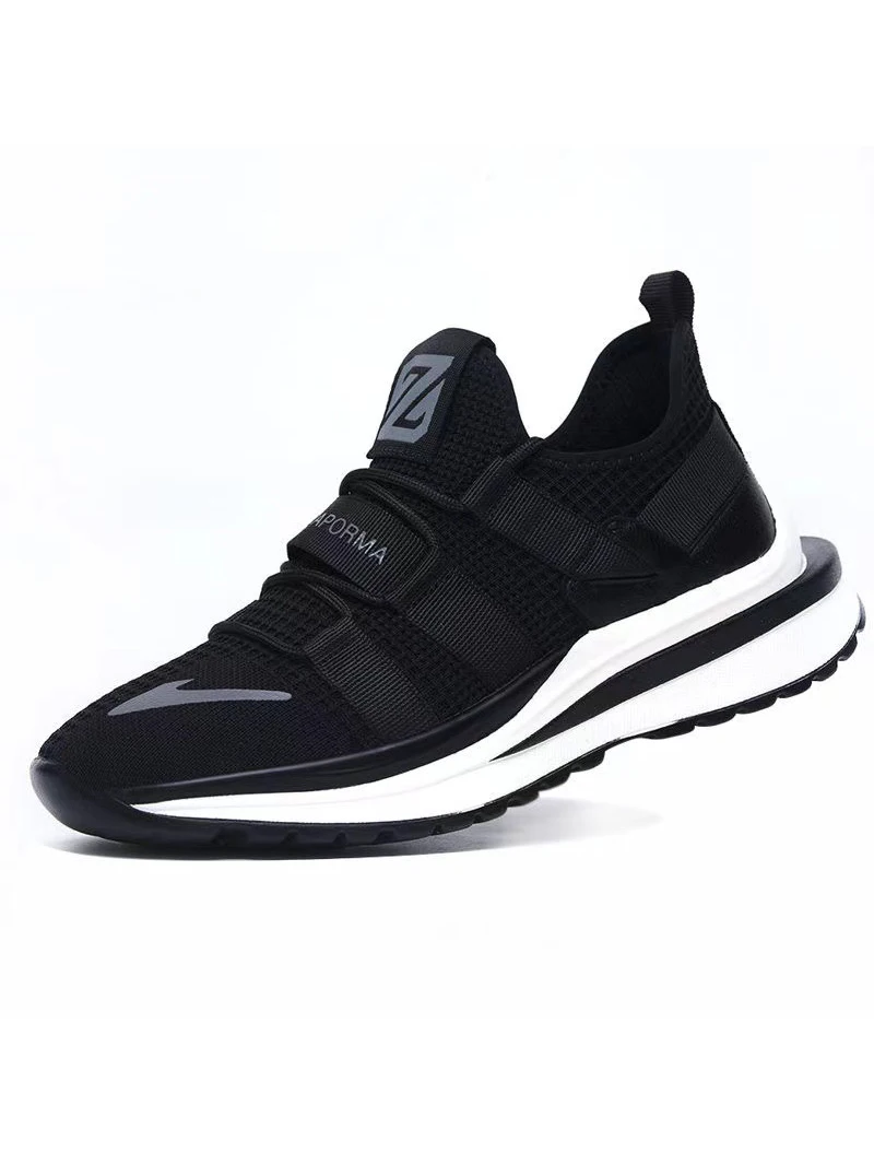 

Spring Summer Men's Shoes Thick Bottom Increase Height Trend Breathable Fashion Knitting Sports Shoes Low-Top Shoes Velcro 39-44