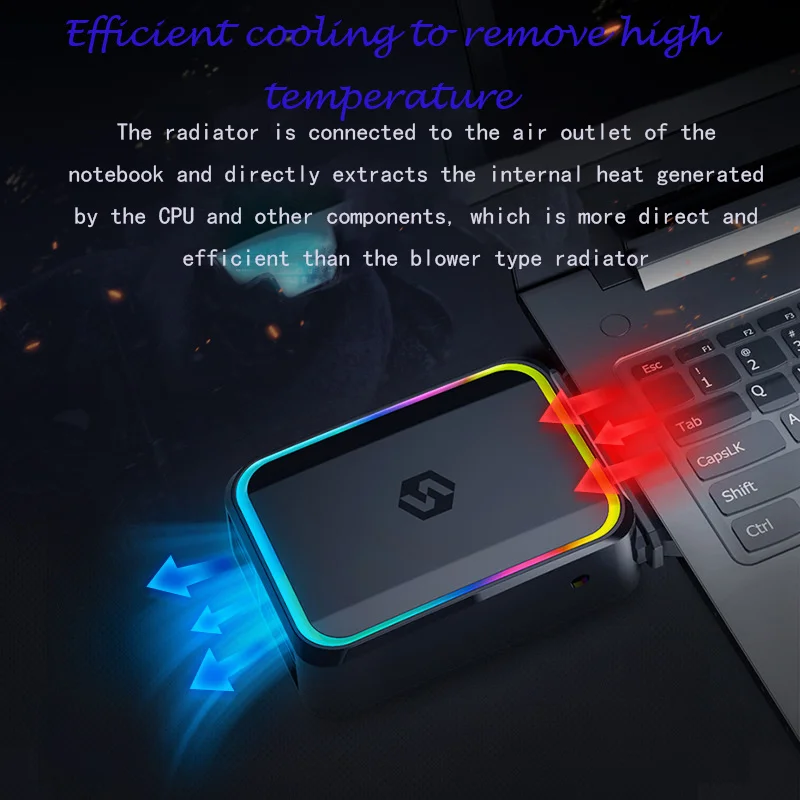 

2020 new vacuum laptop air cooler USB external fan laptop cooling speed adjustable 12-17