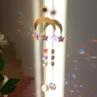 Хрустальная Лунная фаза Suncatcher Aura  Ловец света на окно  Призма, небесный Радужный изготовитель  Луна и звезды  Волшебный подарок
