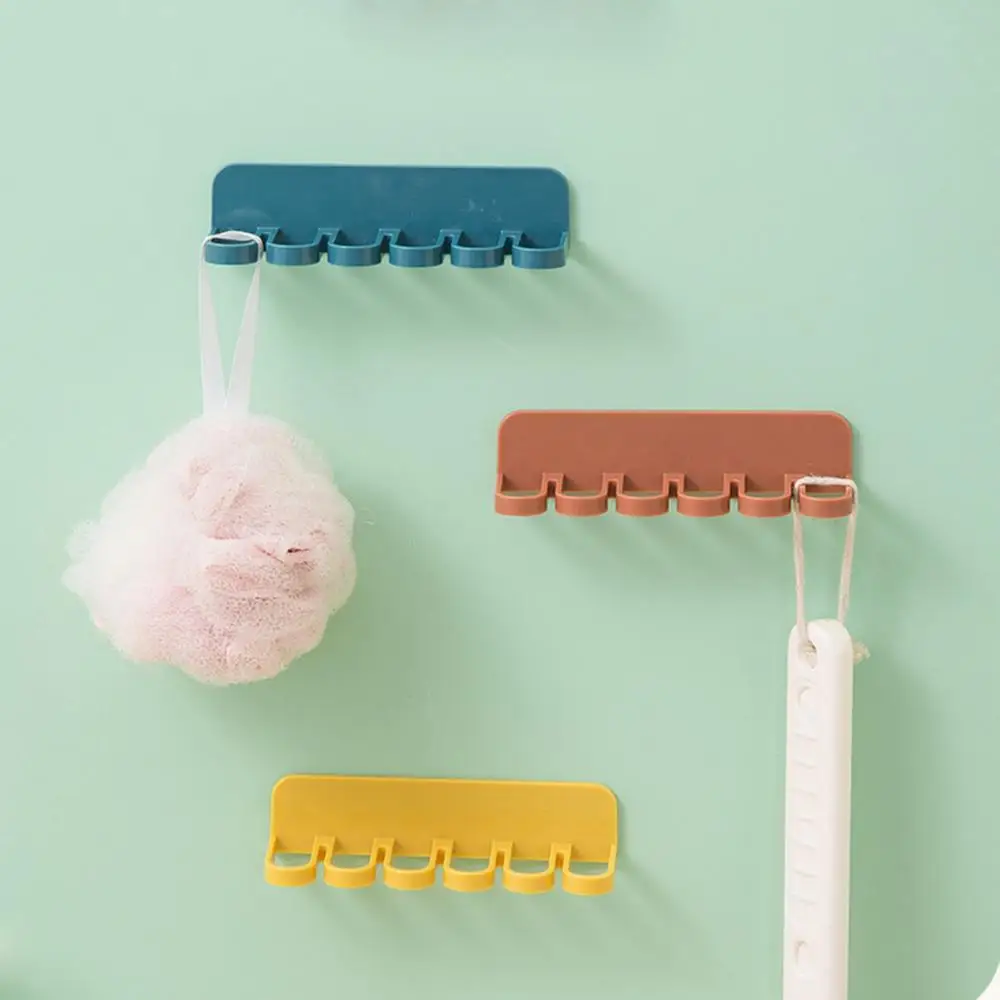 

Hooks Hooks for Hanging Multifunctional Six-row Punch-free Wall-mounted Door Wall Rag Hanger for Kitchen