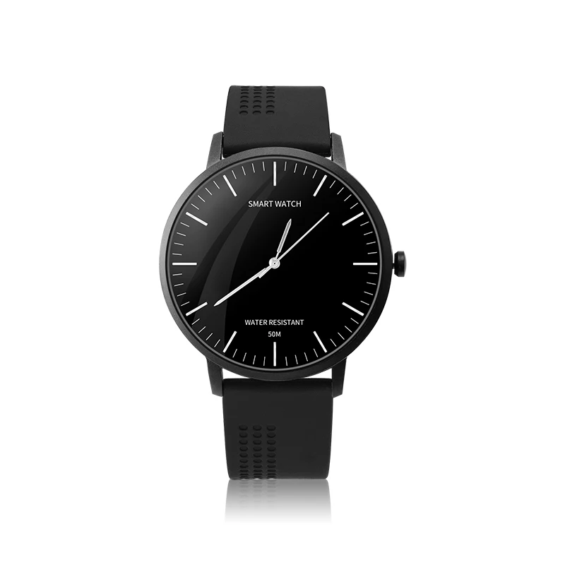 Черный Новые прибытия smart watch Наручные часы в классическом стиле черного и белого цветов монитор сердечного ритма фитнес трекер сна Смарт-часы с мониторингом - Цвет: Черный