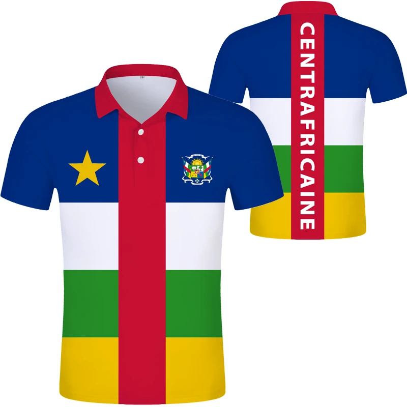Рубашка поло с Центральноафриканским флагом логотип бесплатно именем на заказ