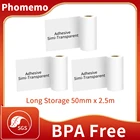 Бумажная наклейка Phomemo для карманного принтера M02M02SM02 Pro, белая самоклеящаяся термоглянцевая наклейка для фотографий, бумажные рулоны
