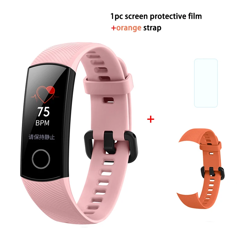 pink add orange Фитнес-трекер HUAWEI Honor Band 4 6-осевым инерционным монитор сердечного ритма полный сенсорный экран AMOLED Цвет Экран смарт-браслет - Цвет: pink add orange