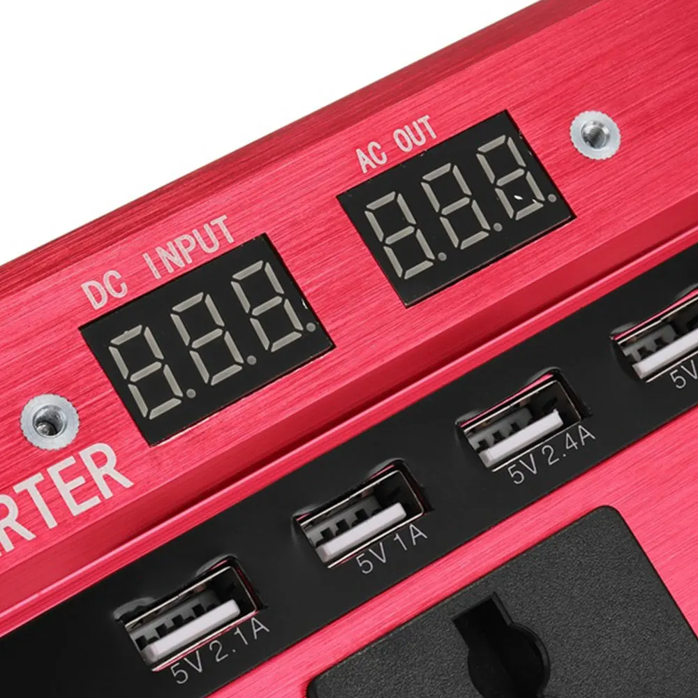 Vehemo DC12V к AC220V 1200 Вт пиковый автомобильный инвертор солнечный светодиодный