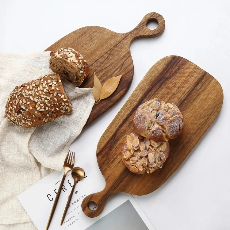 

Cutting Board Home Kitchen Wooden Chopping Blocks Pizza Bread Fruit Durable Non-slip Kitchen Tools