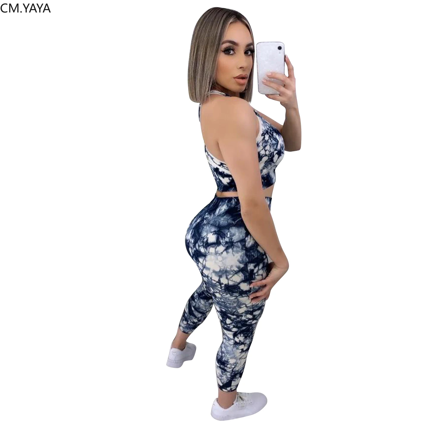 Женский спортивный костюм Tie Dye комплект из двух предметов: футболка с воротником