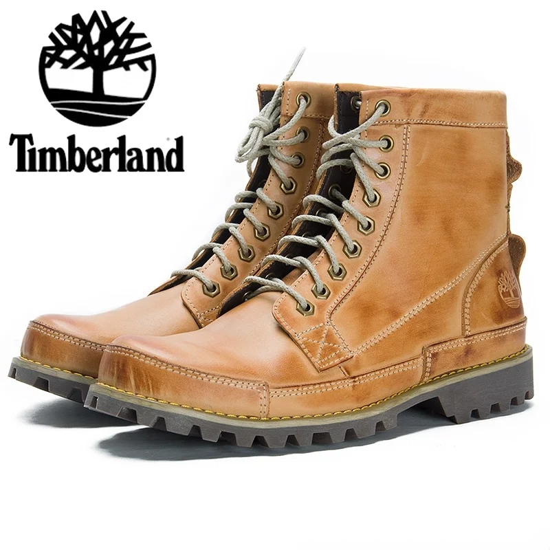 

Лидер продаж, Классические высокие мужские ботинки Timberland из натуральной кожи, водонепроницаемые армейские повседневные рабочие ботинки ...