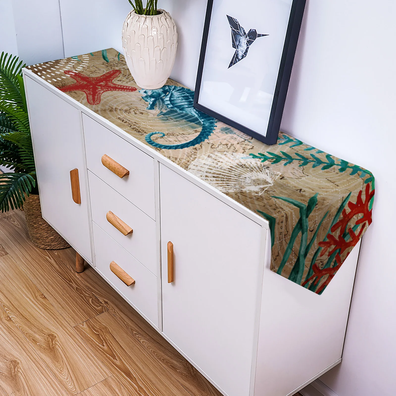 Морской тематики морской жизни серии Seahorse настольная дорожка Флаг украшения для