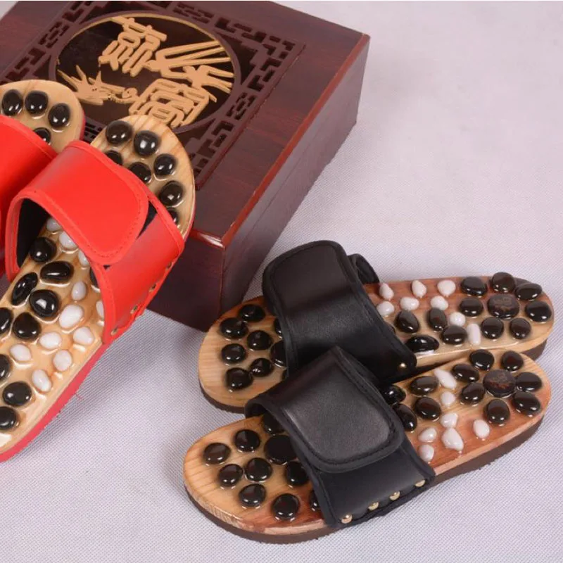 Шлепанцы для девочек и мальчиков массажные тапочки с нефритовым агатом подошвой