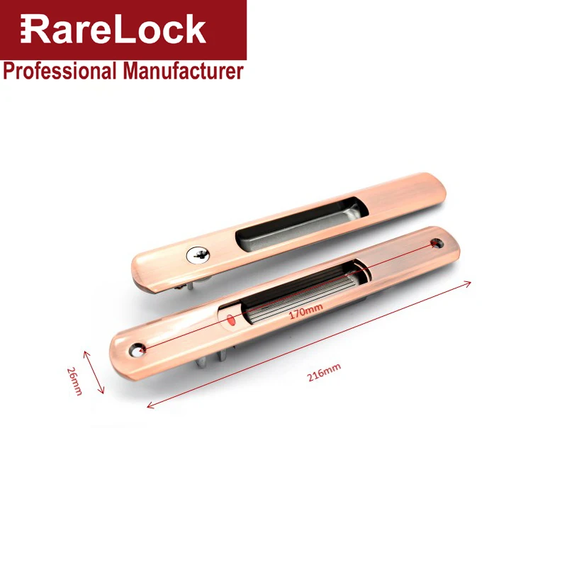 Сдвигающуюся дверь замок на красной бронзы с индикаторная табличка для Стекло