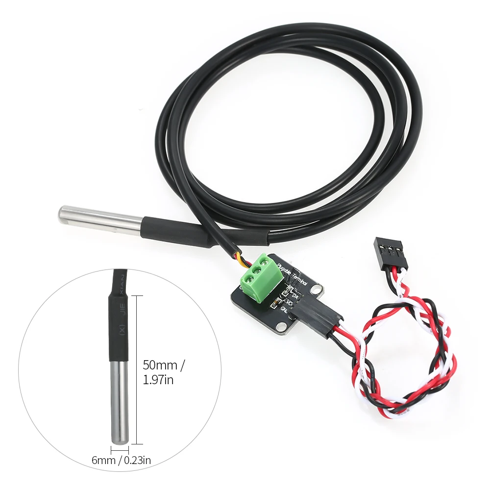 Модуль датчика температуры DS18B20 зонд из нержавеющей стали водонепроницаемый