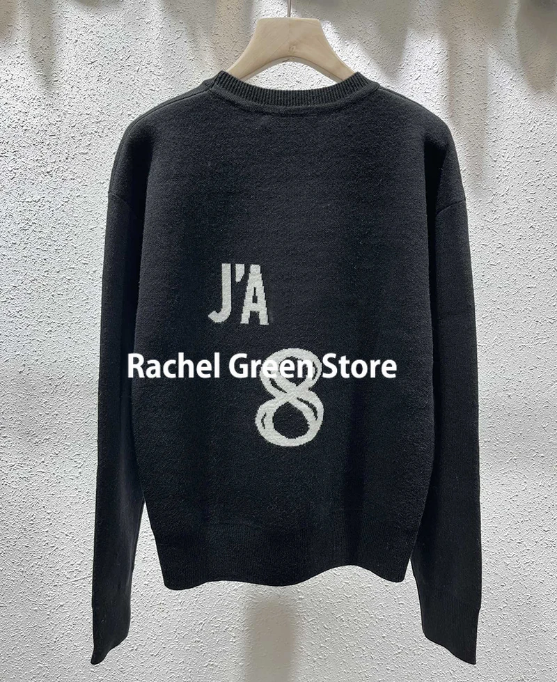 

Женский кашемировый пуловер с надписью, Роскошный дизайнерский свитер из смешанной кашемира и шерсти, осень 1:1