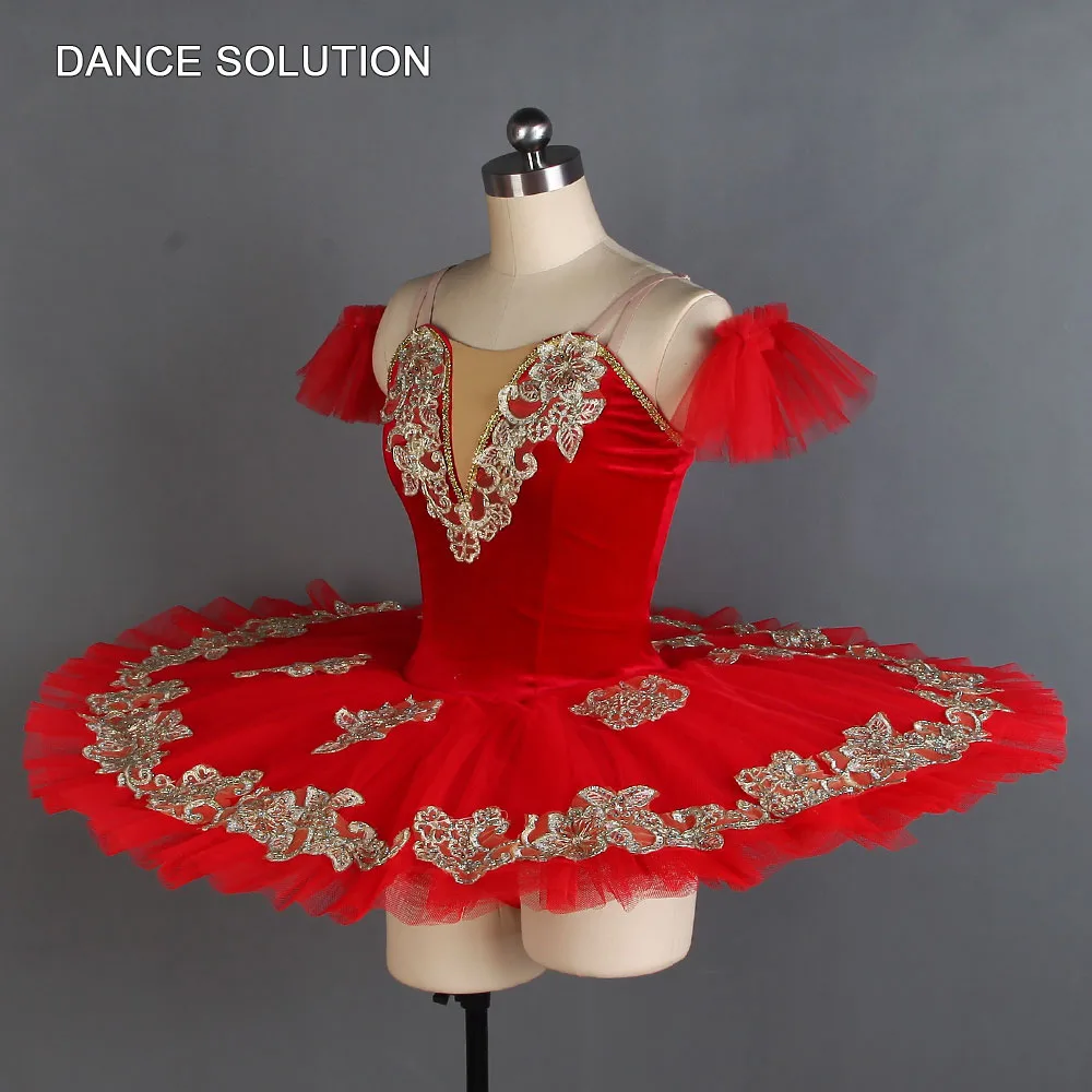 Красные бархатные эластичные Блинные балетные пачки для женщин и девочек