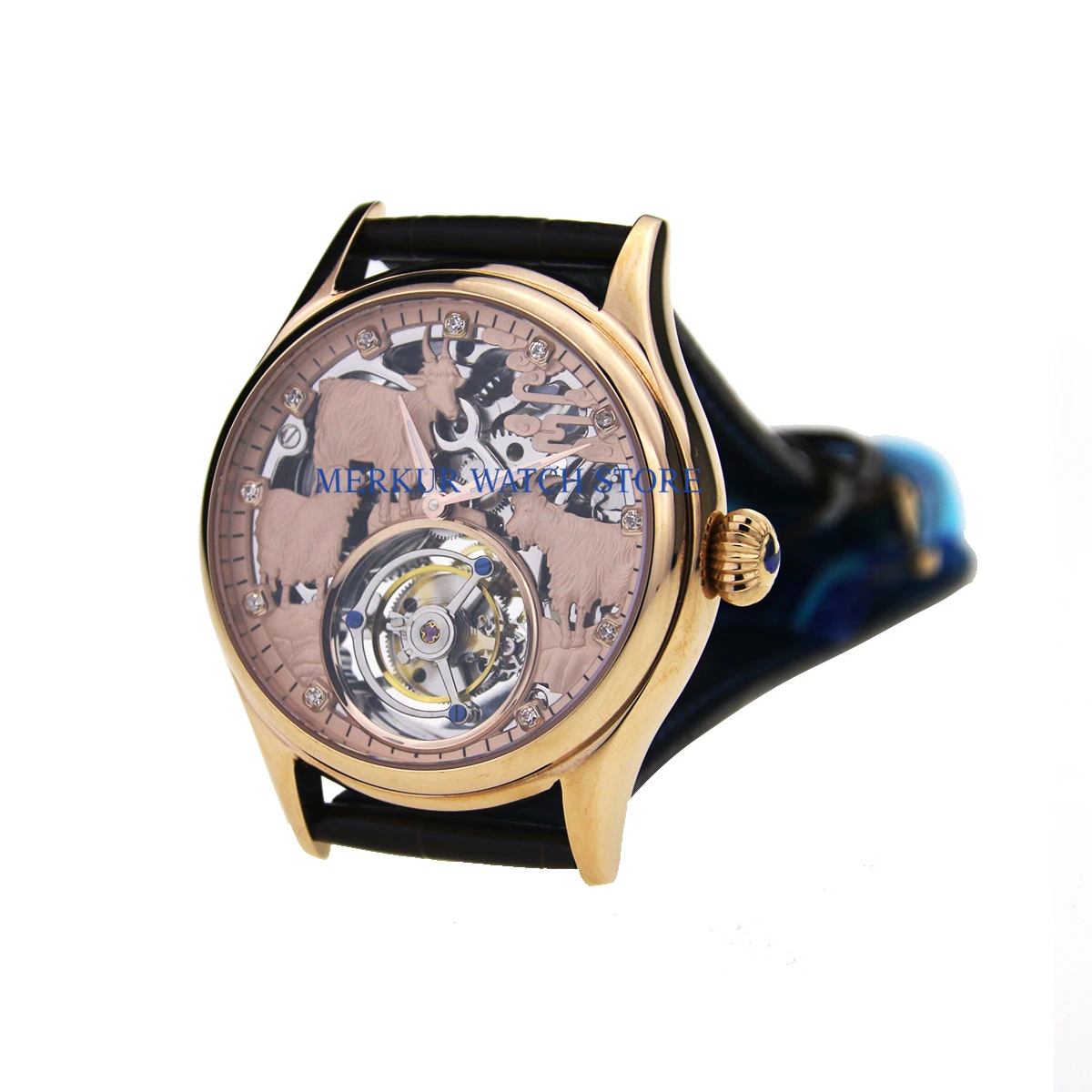 Sugess мужские часы Механические чайки Ханчжоу Высокая Beat Tourbillon движение Skelenton роскошное платье Золотая Коза