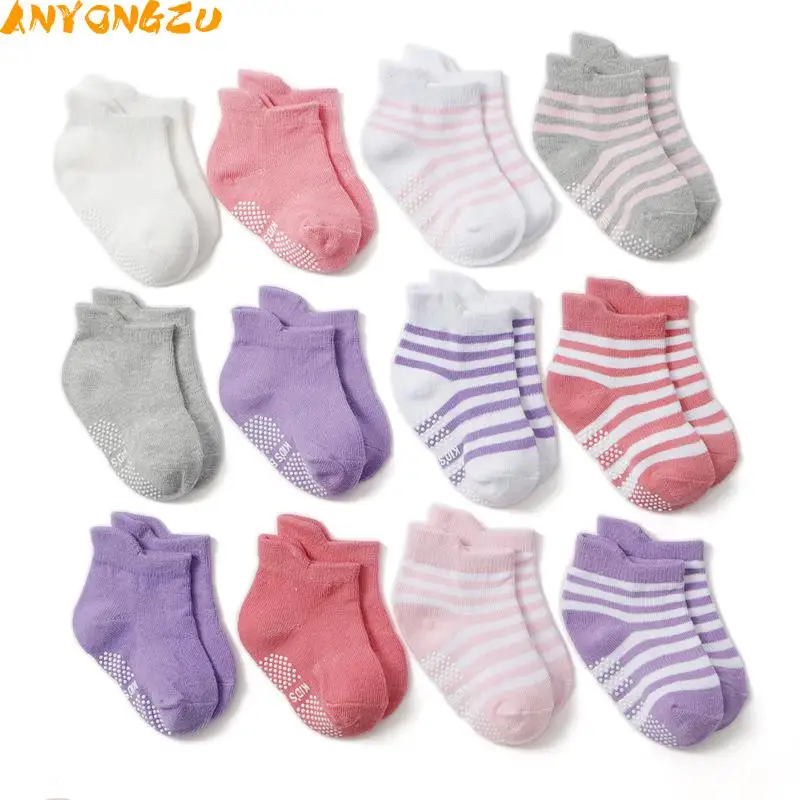 Носки детские из чистого хлопка милые Нескользящие для мальчиков и девочек