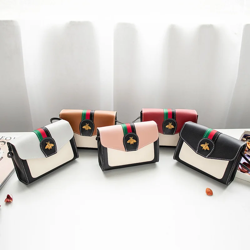 Новинка 2020 Женский кошелек в полоску большой чехол мессенджер пчела Модный