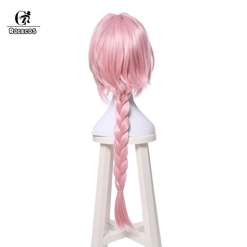 

ROLECOS Game FGO Cosplay Hair Astolfo Long Pink Cosplay Headwear Synthetic Hair For Women