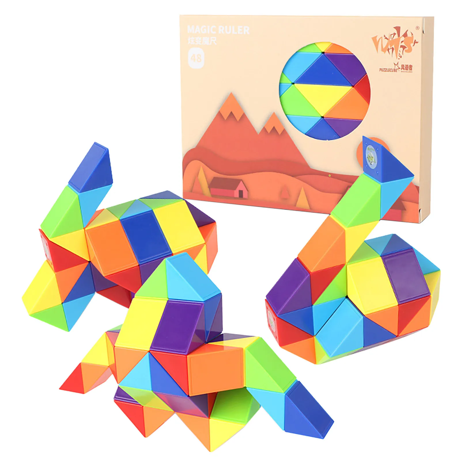 Vast Change Snake Ruler Puzzle 42/123 Speed Fidget Toy Antistress Cube Twist Educational Kids Children Color Folding Magic | Игрушки и