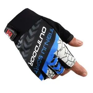 Imported 1 Pair Nylon Half Finger Gloves Breathable Antislip Gloves for Men Women Mountain Bike Fishing Fitne