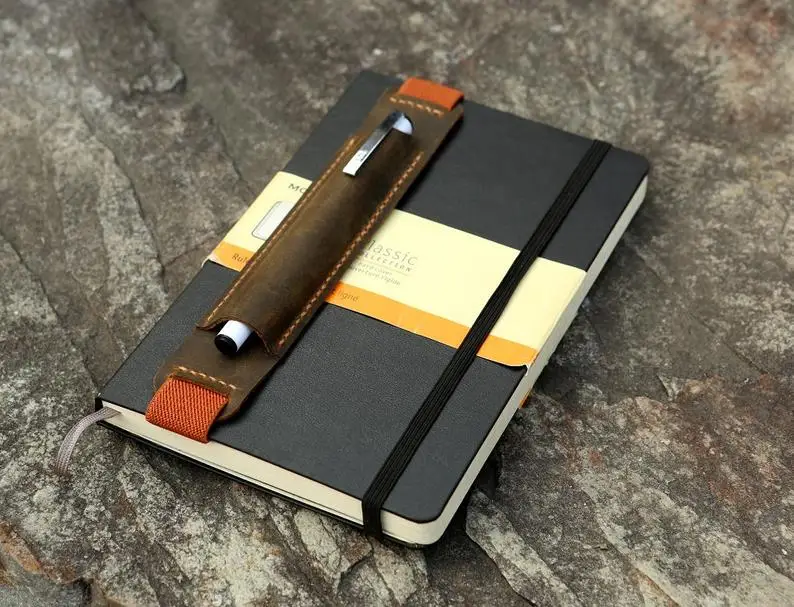 Винтажная кожаная ручка карандаш держатель колчан для Moleskine большой ноутбук A5