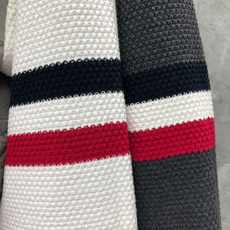 TB THOM Coats Winter Men's Jacket Classic Engineered RWB Stripe Diamond Lattice Turtleneck Cotton-Padded Pullovers Jackets