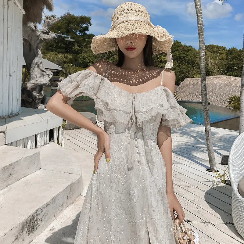 

2021Sexy Harajuku Casual Skirt Isinbobo Korean Style Vestidos De Verano Vintage Aesthetic Long Skirt White Dress
