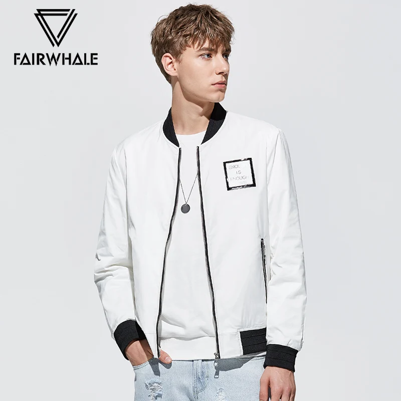 Fairwhale 2020 Весенняя мужская белая куртка классический логотип бейсбольный костюм